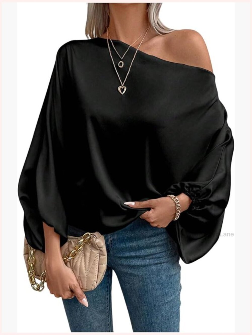 Off The Shoulder Blouse 3/4 Sleeve Asymmetrical Business Casual Top
